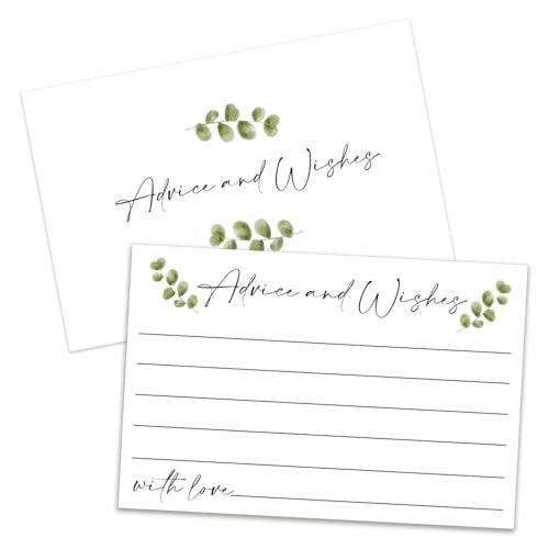 Ratschläge und Wünsche Karten, Doppelseitige Blankokarten Geeignet für Hochzeitsempfang, Brautduschen, Mr & Mrs, Babyparty, Abschluss mit minimalistischem Design, 25-02 Stück von ZEDEV