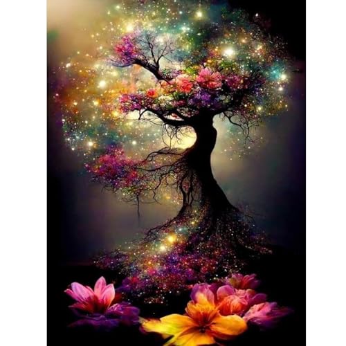 ZEELANNA Baum Diamond Painting 5D DIY Diamant Painting Erwachsene, Blume Diamond Painting Bilder Voll Set Diamant Painting Erwachsene für Home Wanddeko, 30x40cm von ZEELANNA