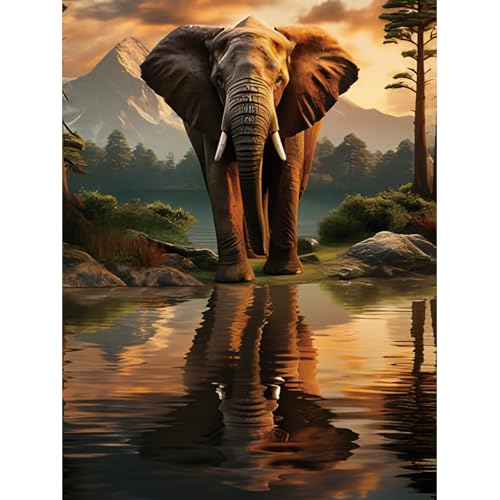 ZEELANNA Diamond Painting Elefant Diamant Painting Bilder Diamond Painting Bilder Elefantenreflexion Diamond Painting Erwachsene DIY Diamond Painting Set Erwachsene 30x40cm für Home ZEELANNA Diamond Painting Elefant Diamant Painting Bilder Diamond Painting Bilder Elefantenreflexion Diamond Painting Erwachsene DIY Diamond Painting Set Erwachsene 30x40cm für Home von ZEELANNA