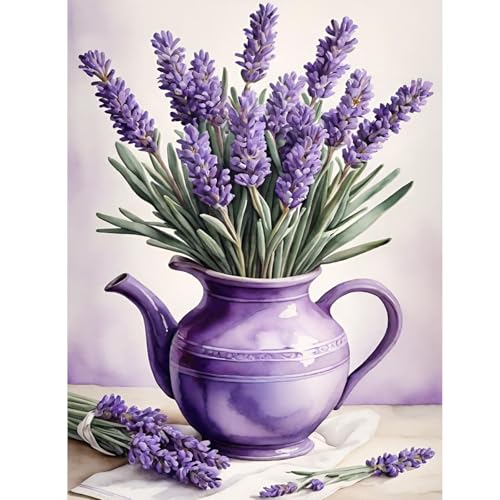 ZEELANNA Diamond Painting Erwachsene Blumen, Diamond Painting Bilder 5D Diamant Set, Diamant Malerei DIY Diamant Painting Bilder Erwachsene für Home Wand Decoration 30x40cm Eine Vase mit Blumen von ZEELANNA