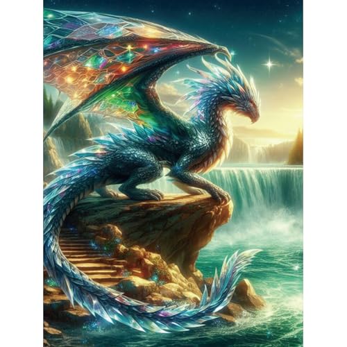 ZEELANNA Diamond Painting Erwachsene Drachen Diamond Painting Drachen Diamant Painting Bilder DIY Diamant Malerei Bilder für Home 30x40cm von ZEELANNA