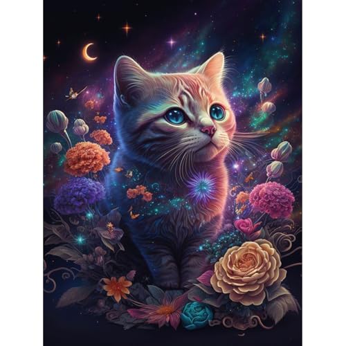 ZEELANNA Diamond Painting Katze Diamant Painting Bilder Süße Katze Diamond Painting Erwachsene DIY Diamond Painting Set Erwachsene 30x40cm für Home von ZEELANNA