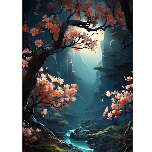 ZEELANNA Diamond Painting Landschaft Diamond Painting Bilder Diamond Painting Erwachsene Gebirgsbach 5D Diamond Painting Set Diamant Painting Bilder Erwachsene 30x40cm für Home Wand Decoration von ZEELANNA