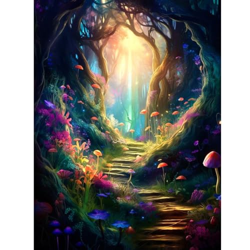 ZEELANNA Landschaft Diamond Painting 5D DIY Diamond Painting Erwachsene, Bergweg Diamond Painting Bilder Voll Set Diamant Painting Erwachsene für Home Wanddeko, 30x40cm von ZEELANNA