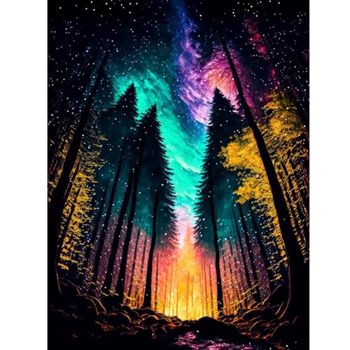 ZEELANNA Wald Diamond Painting 5D DIY Diamant Painting Erwachsene, Farbe Himmel Diamond Painting Bilder Voll Set Diamant Painting Erwachsene für Home Wanddeko, 30x40cm von ZEELANNA