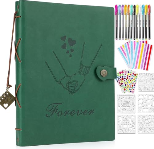 ZEEYUAN Fotoalbum zum Selbstgestalten Löwenzahn 60 Seiten 22x27.3cm Vintages Gästebuch Leder Fotobuch mit Fotoecken als Schönes Geschenk zum Valentinstag Geburtstag und Weihnachten für Paare Freunde von ZEEYUAN