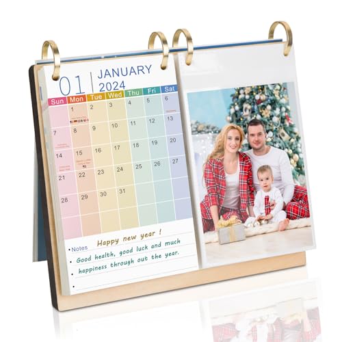 ZEEYUAN Fotokalender 2024-2025 Tischkalender für eigene Fotos 10x15 zum Einstecken Kalender zum selber gestalten von ZEEYUAN