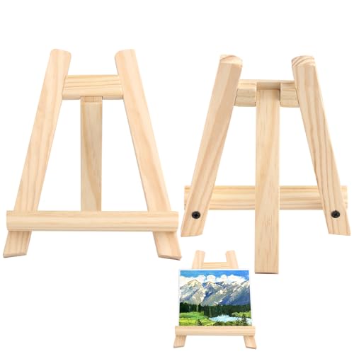 2 Stück Mini Staffelei Holz, 15 x 20cm Staffelei Klein, Faltbarer Holzstaffeleien für den Tisch, Holz Bilderständer Klein für Ausstellung von Malerei, Zeichnung, Bilderrahmen 2 Stück Mini Staffelei Holz, 15 x 20cm Staffelei Klein, Faltbarer Holzstaffeleien für den Tisch, Holz Bilderständer Klein für Ausstellung von Malerei, Zeichnung, Bilderrahmen von ZEFAN