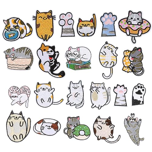 22 Stück Flicken zum Aufbügeln, Katze Patches zum Aufbügeln, Bügelflicken Kinder, Bügel Patches, Kleidung Jacken Hüte Rucksäcke Jeans Bügeleisen auf Aufkleber 22 Stück Flicken zum Aufbügeln, Katze Patches zum Aufbügeln, Bügelflicken Kinder, Bügel Patches, Kleidung Jacken Hüte Rucksäcke Jeans Bügeleisen auf Aufkleber von ZEFAN