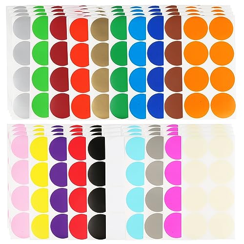 640 Stück Klebepunkte, 50mm klebepunkte Bunt, Glue Dots, Runde Markierungspunkte, Punkte Aufkleber für Klassenzimmer, Büro, Zuhause, Klassifizierung, Kunst, DIY (20 Farben) von ZEFAN