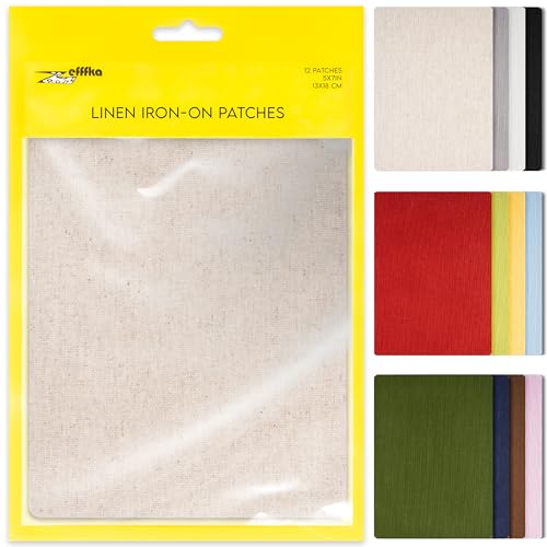 ZEFFFKA 12er-Pack Leinen-Bügel-Patches Reparaturset für Kleidung Hemden Hosen Kleider Natürlicher Look Starker Kleber 12 Farben 30 % Leinen 70 % Baumwolle 13 x 18 cm ZEFFFKA 12er-Pack Leinen-Bügel-Patches Reparaturset für Kleidung Hemden Hosen Kleider Natürlicher Look Starker Kleber 12 Farben 30 % Leinen 70 % Baumwolle 13 x 18 cm von ZEFFFKA