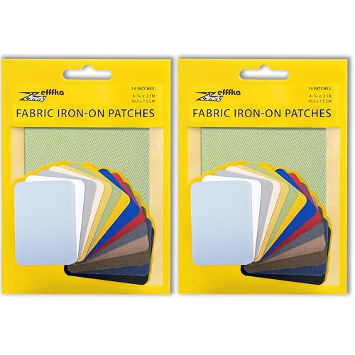 ZEFFFKA 2PACK Kleider-Flicken zum Aufbügeln für Innen und Außen Stärkster Kleber 100% Baumwolle Verschiedene Reparatur-Dekorationsset 14 Stück Größe 3" x 4-1/4" (7,5 cm x 10,5 cm) ZEFFFKA 2PACK Kleider-Flicken zum Aufbügeln für Innen und Außen Stärkster Kleber 100% Baumwolle Verschiedene Reparatur-Dekorationsset 14 Stück Größe 3" x 4-1/4" (7,5 cm x 10,5 cm) von ZEFFFKA