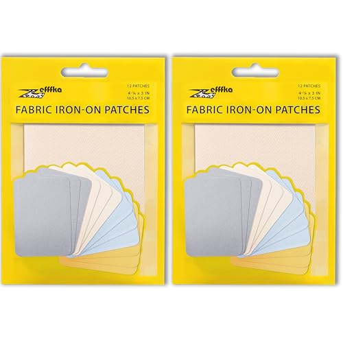 ZEFFFKA 2PACK Kleider-Flicken zum Aufbügeln für Innen und Außen Stärkster Kleber 100% Baumwolle Verschiedene Reparatur-Dekorationsset 12 Stück Größe 3" x 4-1/4" (7,5 cm x 10,5 cm) ZEFFFKA 2PACK Kleider-Flicken zum Aufbügeln für Innen und Außen Stärkster Kleber 100% Baumwolle Verschiedene Reparatur-Dekorationsset 12 Stück Größe 3" x 4-1/4" (7,5 cm x 10,5 cm) von ZEFFFKA