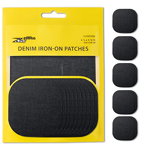 ZEFFFKA Jean-Flicken zum Aufbügeln für Innen und Außen Stärkster Kleber 100% Baumwolle Verschiedene schwarz Farben Reparatur-Dekorationsset 10 Stück Größe 4-1/4" by 3-3/4" (9.8 cm x 10.8 cm) ZEFFFKA Jean-Flicken zum Aufbügeln für Innen und Außen Stärkster Kleber 100% Baumwolle Verschiedene schwarz Farben Reparatur-Dekorationsset 10 Stück Größe 4-1/4" by 3-3/4" (9.8 cm x 10.8 cm) von ZEFFFKA
