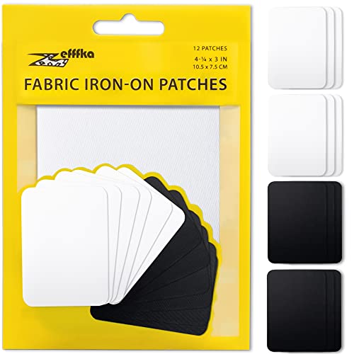 ZEFFFKA Kleider-Flicken zum Aufbügeln für Innen und Außen Stärkster Kleber 100% Baumwolle Verschiedene schwarz Weiß Farben Reparatur-Dekorationsset 12 Stück Größe 3" x 4-1/4" (7,5 cm x 10,5 cm) ZEFFFKA Kleider-Flicken zum Aufbügeln für Innen und Außen Stärkster Kleber 100% Baumwolle Verschiedene schwarz Weiß Farben Reparatur-Dekorationsset 12 Stück Größe 3" x 4-1/4" (7,5 cm x 10,5 cm) von ZEFFFKA