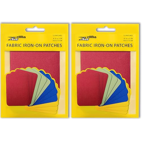 ZEFFFKA 2PACK Kleider-Flicken zum Aufbügeln für Innen und Außen Stärkster Kleber 100% Baumwolle Verschiedene Reparatur-Dekorationsset 12 Stück Größe 3" x 4-1/4" (7,5 cm x 10,5 cm) ZEFFFKA 2PACK Kleider-Flicken zum Aufbügeln für Innen und Außen Stärkster Kleber 100% Baumwolle Verschiedene Reparatur-Dekorationsset 12 Stück Größe 3" x 4-1/4" (7,5 cm x 10,5 cm) von ZEFFFKA