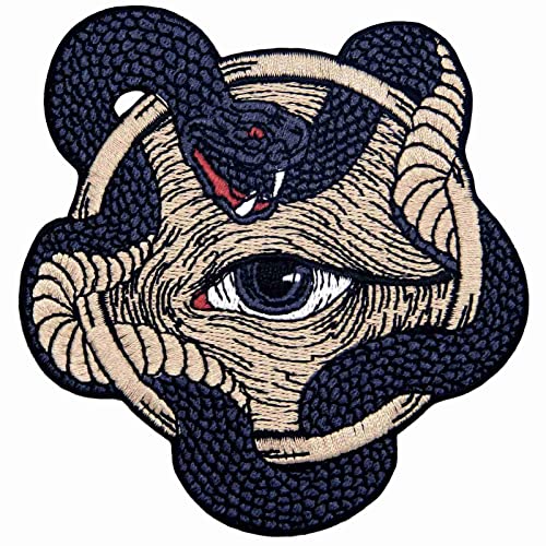 All Seeing Eye with Snake Boa Patch Embroidered Applique Badge Iron On Sew On Emblem von ZEGIN