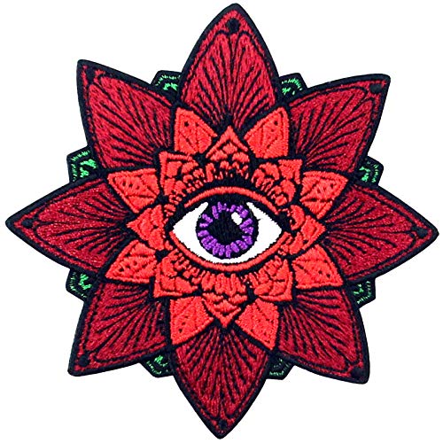 Aufnäher, bestickt, Design: Das aztekische Auge, zum Aufbügeln oder Aufnähen von ZEGIN