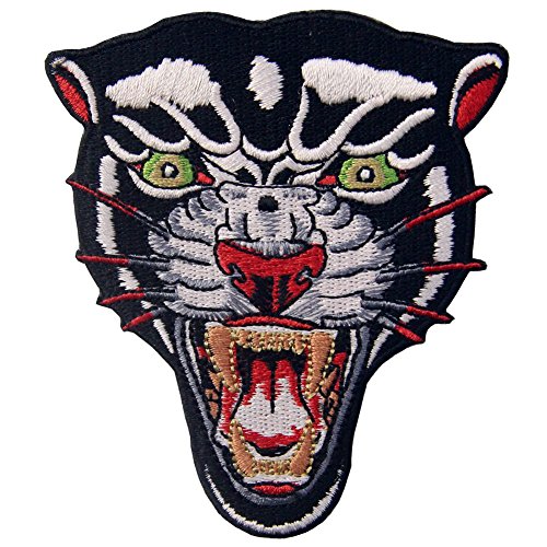 ZEGIN Aufnäher, Bestickt, Design: Der brüllende Panther, zum Aufbügeln oder Aufnähen von ZEGIN
