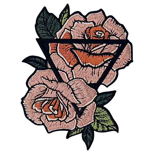 Aufnäher, bestickt, Design: Die Rose, zum Aufbügeln oder Aufnähen von ZEGIN