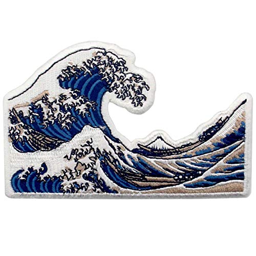 Aufnäher, bestickt, Design: Große Welle vor Kanagawa, zum Aufbügeln oder Aufnähen Aufnäher, bestickt, Design: Große Welle vor Kanagawa, zum Aufbügeln oder Aufnähen von ZEGIN