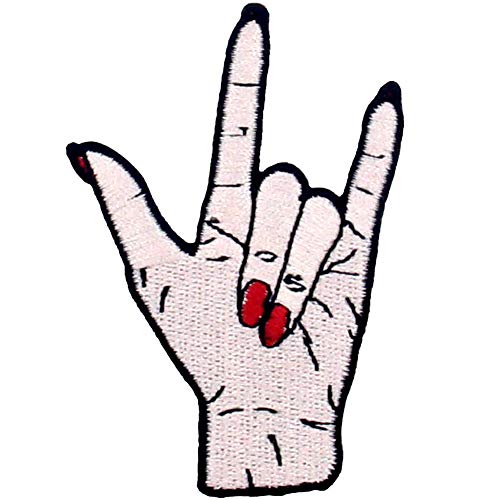 Aufnäher, bestickt, Design: Ich liebe dich, Handsymbol, zum Aufbügeln oder Aufnähen Aufnäher, bestickt, Design: Ich liebe dich, Handsymbol, zum Aufbügeln oder Aufnähen von ZEGIN