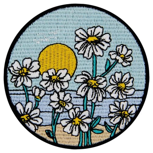 Aufnäher, bestickt, Design: Schöne Daisy Unter Sonnenschein, zum Aufbügeln oder Aufnähen von ZEGIN