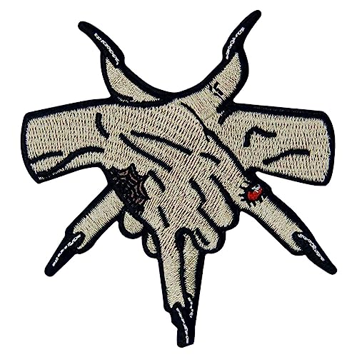 Aufnäher, bestickt, Design: Schwermetall Handzeichen, zum Aufbügeln oder Aufnähen Aufnäher, bestickt, Design: Schwermetall Handzeichen, zum Aufbügeln oder Aufnähen von ZEGIN