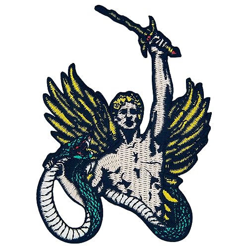 Aufnäher, bestickt, Design: Sieg des Bösen besiegen, zum Aufbügeln oder Aufnähen Aufnäher, bestickt, Design: Sieg des Bösen besiegen, zum Aufbügeln oder Aufnähen von ZEGIN