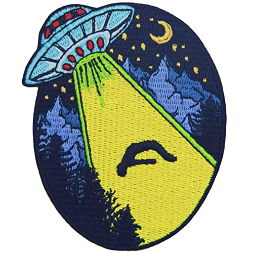 Aufnäher, bestickt, Design: Steigen Sie in den Menschen ein, UFO X-Akte Alien, zum Aufbügeln oder Aufnähen Aufnäher, bestickt, Design: Steigen Sie in den Menschen ein, UFO X-Akte Alien, zum Aufbügeln oder Aufnähen von ZEGIN