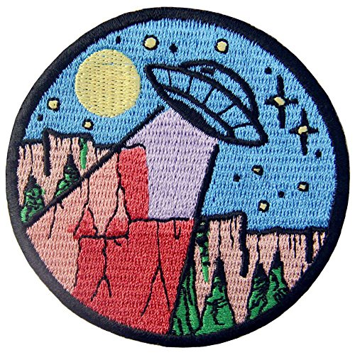 Aufnäher, bestickt, Design: UFO in der Wildnis, Erkunde Outdoor, zum Aufbügeln oder Aufnähen Aufnäher, bestickt, Design: UFO in der Wildnis, Erkunde Outdoor, zum Aufbügeln oder Aufnähen von ZEGIN