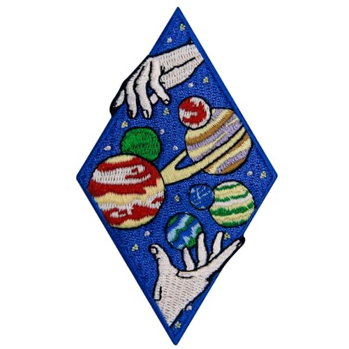 Aufnäher, bestickt, Design: Wunderbare Weltraumplaneten des Universums, zum Aufbügeln oder Aufnähen von ZEGIN