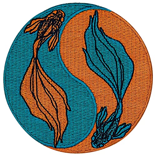 Aufnäher, bestickt, Design: Ying Yang KO Ich fische, zum Aufbügeln oder Aufnähen Aufnäher, bestickt, Design: Ying Yang KO Ich fische, zum Aufbügeln oder Aufnähen von ZEGIN