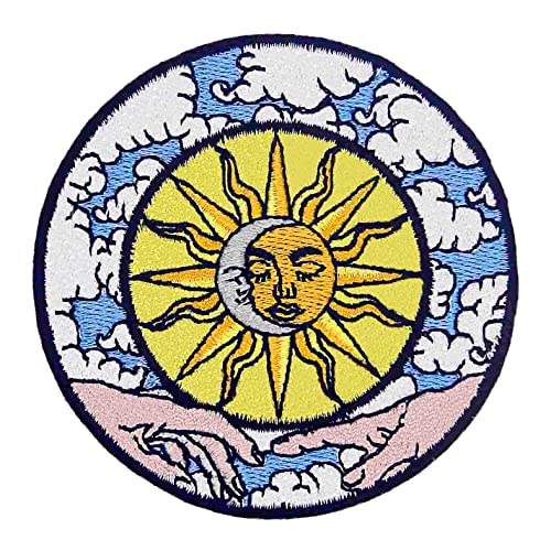 Aufnäher mit Aufschrift "Celestial Moon and Sun The Creation of World", bestickt von ZEGIN