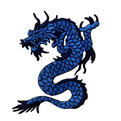 Aufnäher, bestickt, Design: Blauer Drache, zum Aufbügeln oder Aufnähen Aufnäher, bestickt, Design: Blauer Drache, zum Aufbügeln oder Aufnähen von ZEGIN