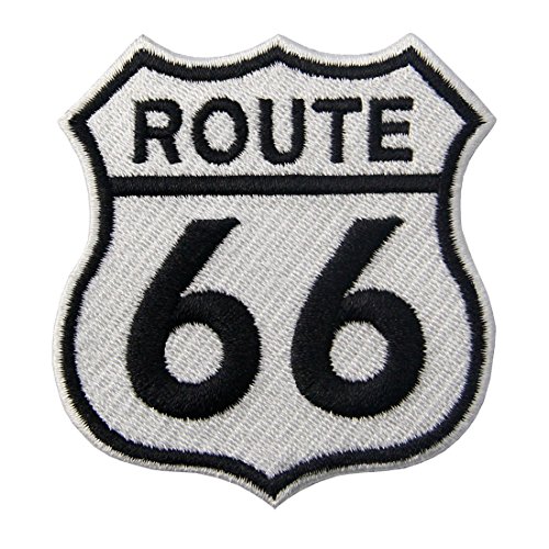 ZEGIN Aufnäher, Bestickt, Design: Route 66 Autobahn Verkehrsschild, zum Aufbügeln oder Aufnähen von ZEGIN