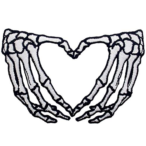 Aufnäher, bestickt, Design: Skeleton Heart Hände, zum Aufbügeln oder Aufnähen Aufnäher, bestickt, Design: Skeleton Heart Hände, zum Aufbügeln oder Aufnähen von ZEGIN