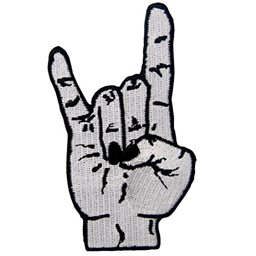 Punk Rock'n'Roll Schwermetall Musik- Handzeichen Zeichen Sprache Gesticktes Eisen Auf Nähen Auf Flecken von ZEGIN