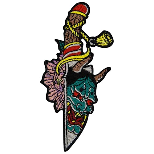 ZEGINs Aufnäher, Motiv: Hannya in The Knife bestickt, zum Aufbügeln oder Aufnähen ZEGINs Aufnäher, Motiv: Hannya in The Knife bestickt, zum Aufbügeln oder Aufnähen von ZEGINs