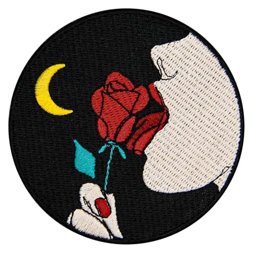 ZEGINs Aufnäher "Lick The Rose", "Enjoy The Beauty", bestickt, zum Aufbügeln oder Aufnähen von ZEGINs