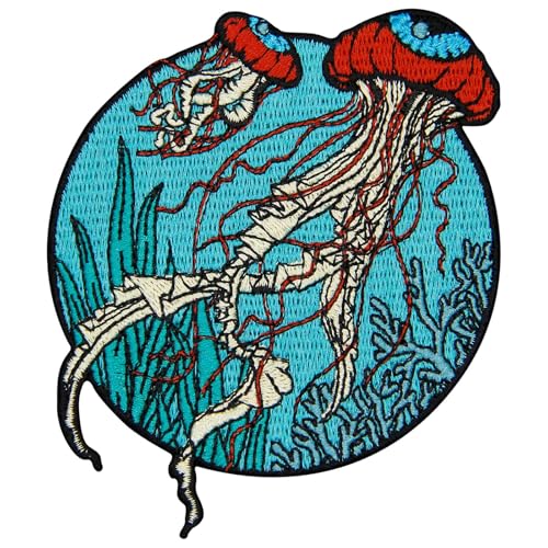 ZEGINs Aufnäher "The Jellyfish in the Sea" bestickt, zum Aufbügeln oder Aufnähen ZEGINs Aufnäher "The Jellyfish in the Sea" bestickt, zum Aufbügeln oder Aufnähen von ZEGINs