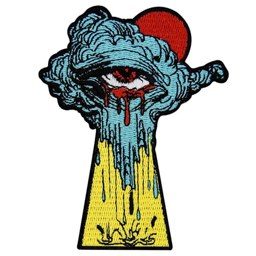 ZEGINs Aufnäher mit Aufschrift "The Crying Eye in The Clouds", bestickt, zum Aufbügeln oder Aufnähen ZEGINs Aufnäher mit Aufschrift "The Crying Eye in The Clouds", bestickt, zum Aufbügeln oder Aufnähen von ZEGINs