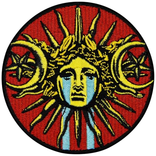 ZEGINs Aufnäher mit Aufschrift "The God of the Sun and Moon", bestickt, zum Aufbügeln oder Aufnähen ZEGINs Aufnäher mit Aufschrift "The God of the Sun and Moon", bestickt, zum Aufbügeln oder Aufnähen von ZEGINs