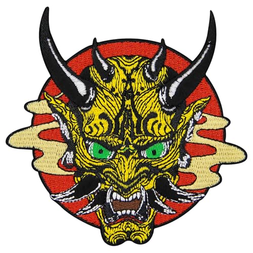 ZEGINs Japanischer Hannya-Oni-Aufnäher, bestickt, zum Aufbügeln oder Aufnähen ZEGINs Japanischer Hannya-Oni-Aufnäher, bestickt, zum Aufbügeln oder Aufnähen von ZEGINs