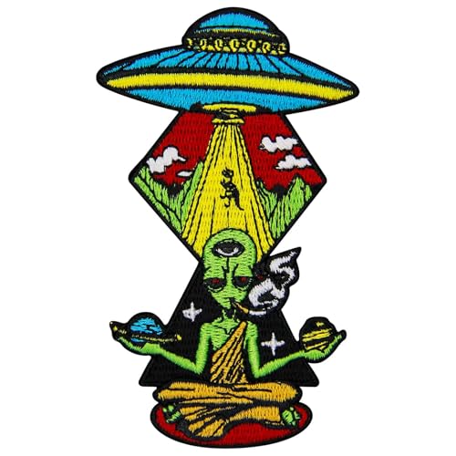 ZEGINs The Yoga Alien from UFO Patch Embroidered Applique Badge Iron On Sew On Emblem von ZEGINs