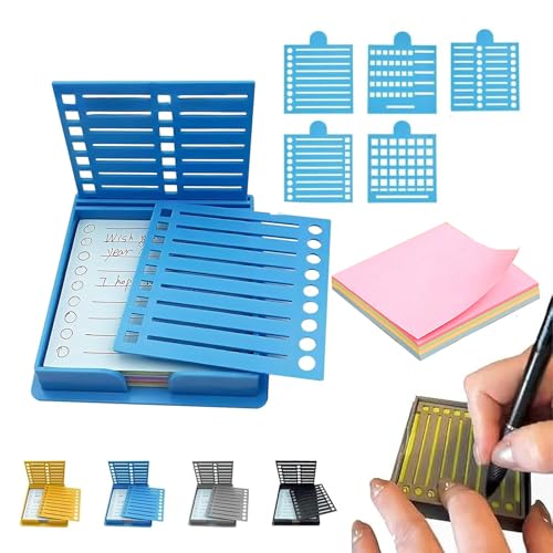Smarter Sticky Note Kit, Sticky Note Stencil, Stickys Notes Holder with Five Templates And 100 Sheets 3x3 Inch Notes, Perfect for to-Do Lists Home Office (1Pc Blue) von ZEID
