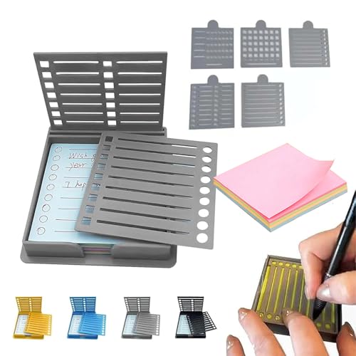 Smarter Sticky Note Kit, Sticky Note Stencil, Stickys Notes Holder with Five Templates And 100 Sheets 3x3 Inch Notes, Perfect for to-Do Lists Home Office (1Pc Grey) von ZEID