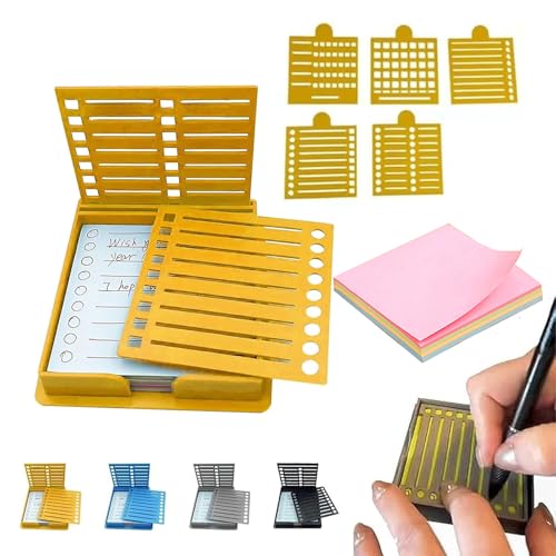 Smarter Sticky Note Kit, Sticky Note Stencil, Stickys Notes Holder with Five Templates And 100 Sheets 3x3 Inch Notes, Perfect for to-Do Lists Home Office (1Pc Yellow) von ZEID