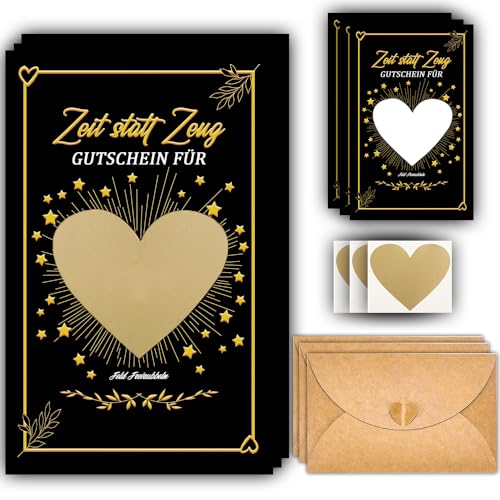 Rubbel-Gutscheinkarten Set – 1x Karten mit goldener Rubbelfläche & Umschlägen – Einzigartige Geschenkideen für Geburtstag, Kinogutschein, Reisegutschein, Wunschgutschein, Gutschein zum Ausdrucken (B) Rubbel-Gutscheinkarten Set – 1x Karten mit goldener Rubbelfläche & Umschlägen – Einzigartige Geschenkideen für Geburtstag, Kinogutschein, Reisegutschein, Wunschgutschein, Gutschein zum Ausdrucken (B) von ZELAITE
