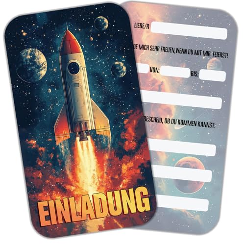 ZELAITE 12 Einladungskarten Kindergeburtstag für Jungs und Mädchen, Geburtstagseinladungen für Kinder inkl. 12 Briefumschläge, Geburtstagseinladungen,Party deko,Einladung Einschulung (H) von ZELAITE